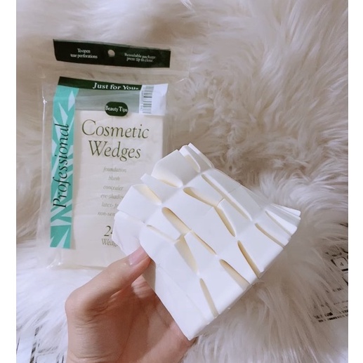 Mút tán nền Cosmetic Wedges nhiều miếng siêu mềm mịn chuyên dùng cho makeup [Chính Hãng]