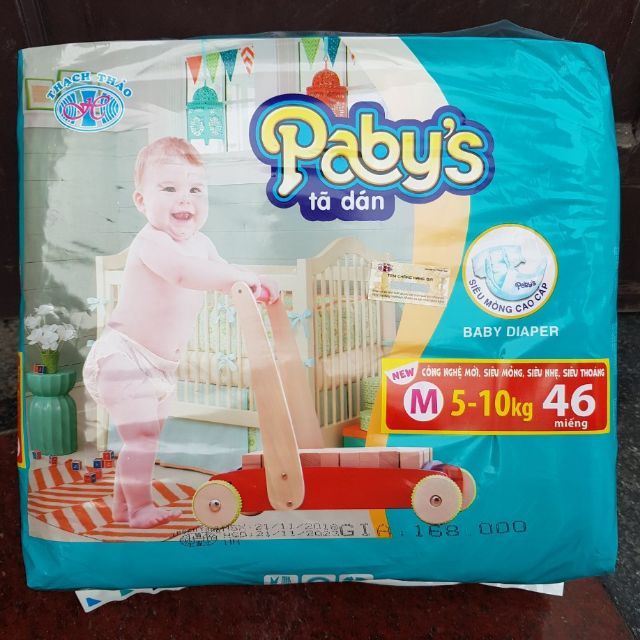 BỈM DÁN  PABY'S ,COMBO 2 gói S/98.M/92.L/86, XL/82 miếng + 1 miếng bỉm quần cùng size