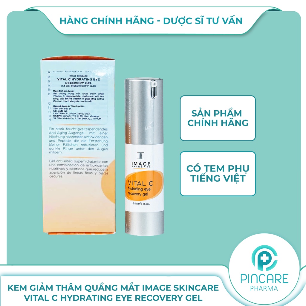 Kem phục hồi và chống thâm quầng mắt Image Skincare Vital C Hydrating Eye Recovery Gel 15ml -Hàng chính hãng-PinCare