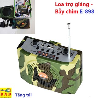 Loa trợ giảng - Bẫy chim E-898 tặng túi du lich đồng màu cao cấp, loa công suất lớn, có bluetooth, sử dụng đa mục đích