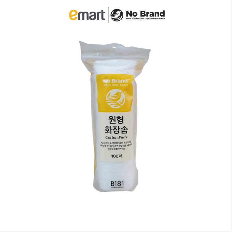 Bông Tẩy Trang Cotton No Brand 100 Miếng - Emart VN