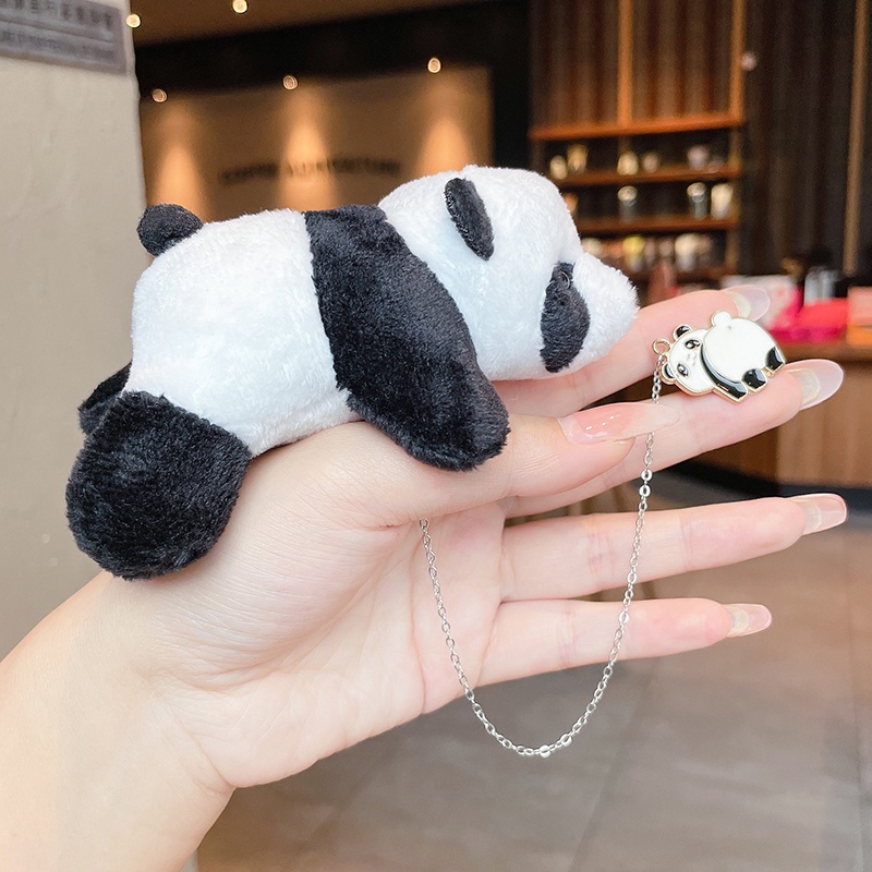 Ghim cài áo hình gấu trúc nhồi bông dễ thương thời trang 2021