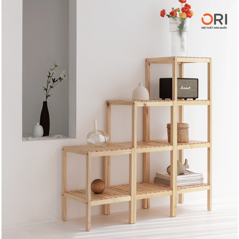 Kệ Gỗ Trang Trí Đa Năng Hình Vuông 3 Tầng - SHELF 3F - ORI NỘI THẤT HÀN QUỐC