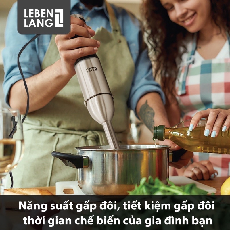 Máy xay cầm tay đa năng Lebenlang LBSH4787, bảo hành chính hãng 24 tháng
