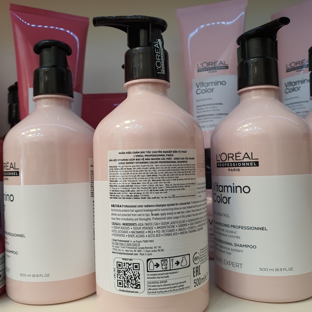 Dầu gội bền mầu nhuộm Loreal Vitamino Color 1500ml-500ml-300ml