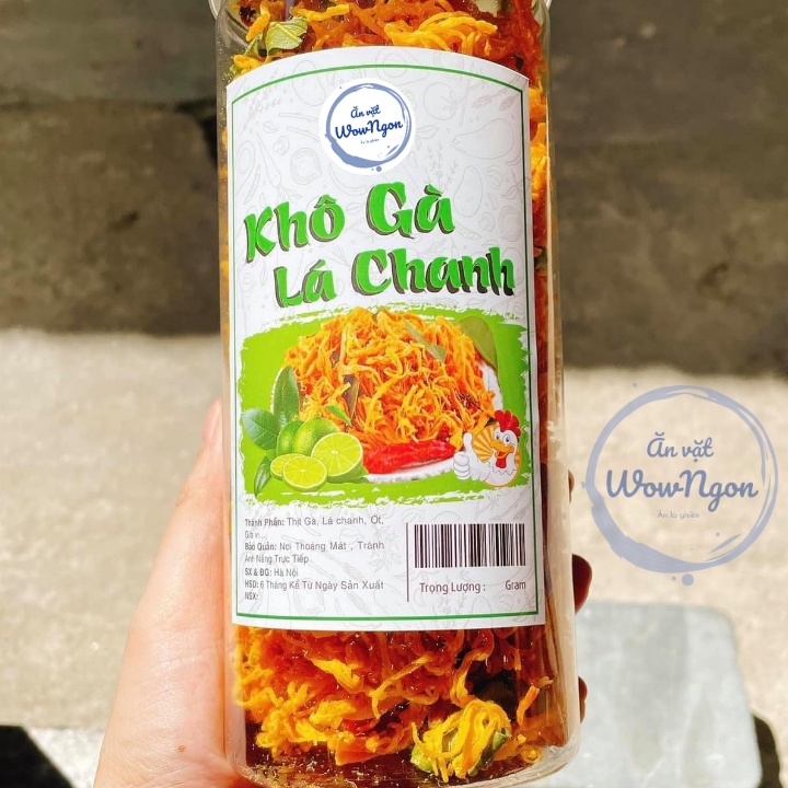 Khô gà lá chanh xé cay 300gram WowNgon đồ ăn vặt Hà Nội | BigBuy360 - bigbuy360.vn