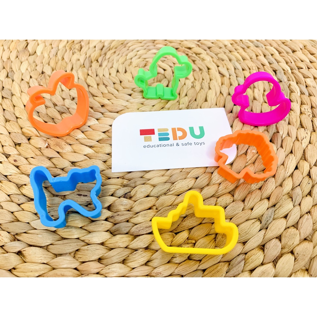 1 khuôn ấn (nhiều chủ đề) chơi kèm bột nặn đất nặn an toàn TEDU