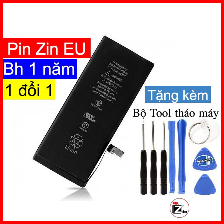 Pin Zin ip 5 5S 6 6S 7 8 Plus X XR XS MAX 11 Pro Max hàng xuất châu âu (tặng kèm miếng dán pin)