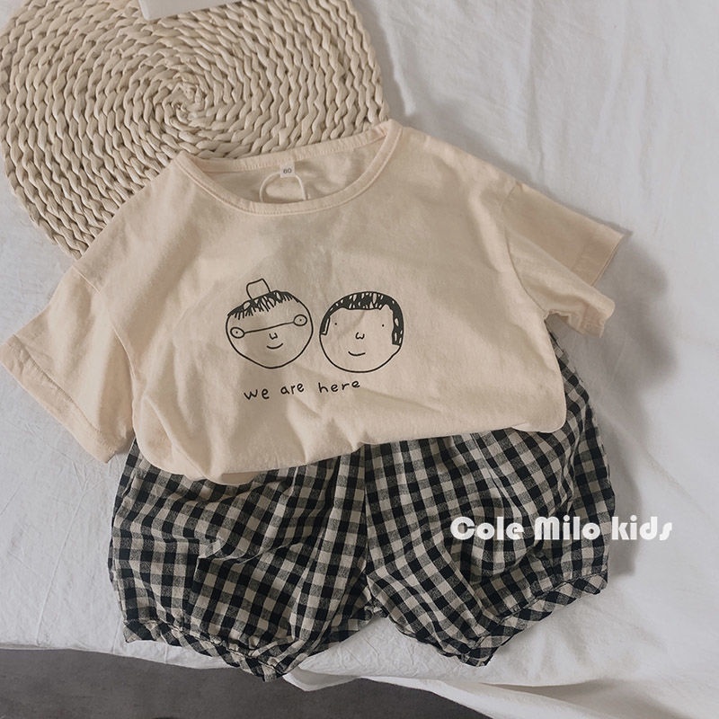 Áo Thun Cotton Tay Ngắn Phong Cách Hàn Quốc Thời Trang Mùa Hè Mới Cho Bé Trai / Gái