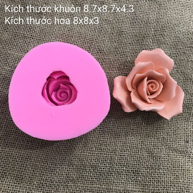 Khuôn rau câu silicon 4D Hồng đại đoá lớn nhất Mã HD11H5