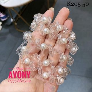 Combo 3 sợi cột tóc lò xo đính ngọc trắng