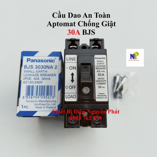 [PANASONIC] Cầu Dao An Toàn Aptomat Chống Giật 30A BJS (Chống Giật Cóc)