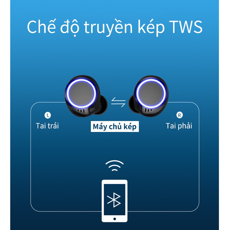 Tai nghe Bluetooth không dây M7 TWS hai tai Bluetooth 5.1 hộp pin dung lượng lớn hỗ trợ sạc điện thoại di động tai nghe thể thao chống nước