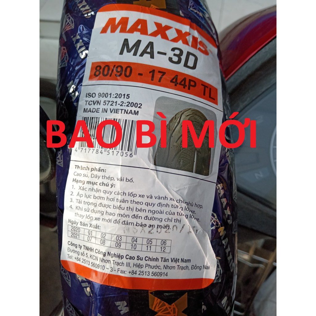 Vỏ xe Maxxis 80/90-17 không ruột