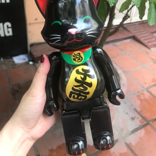 Bearbrick Mèo May mắn đen 400%