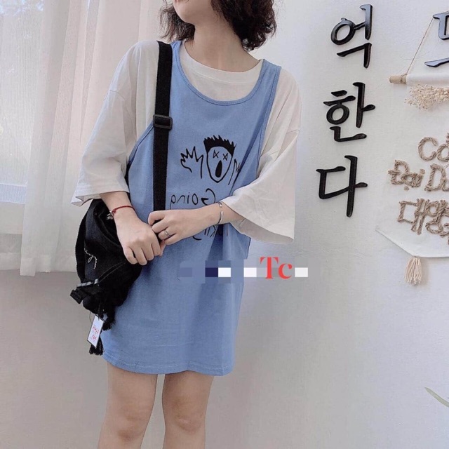 Sét tanktop 2 món hình mặt cười