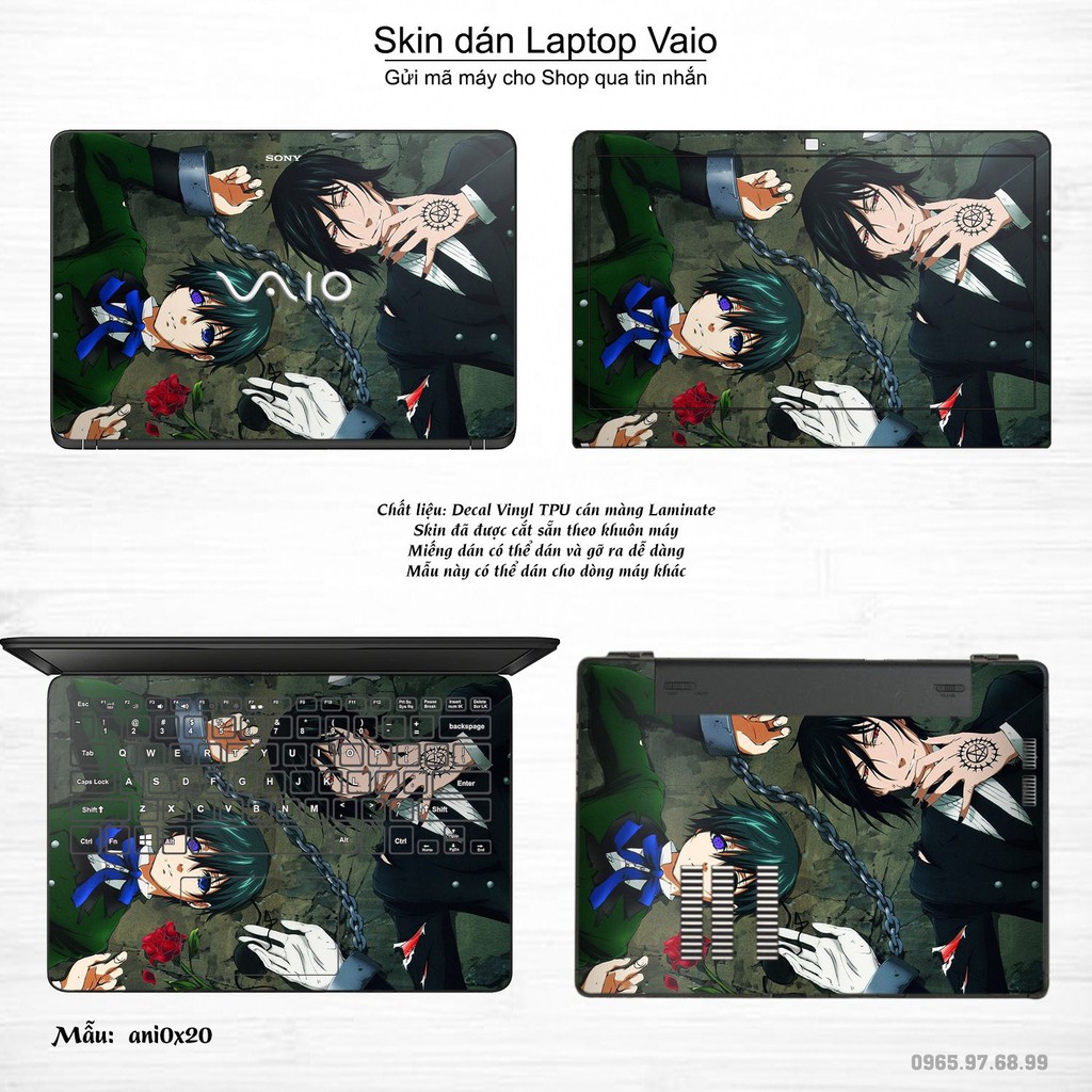 Skin dán Laptop Sony Vaio in hình Anime (inbox mã máy cho Shop)