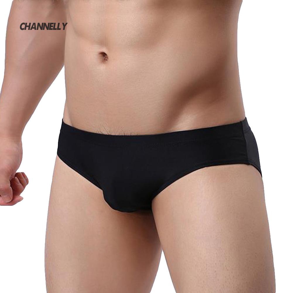 Quần lót nam chất liệu lụa băng màu trơn thoải mái cho phái mạnh