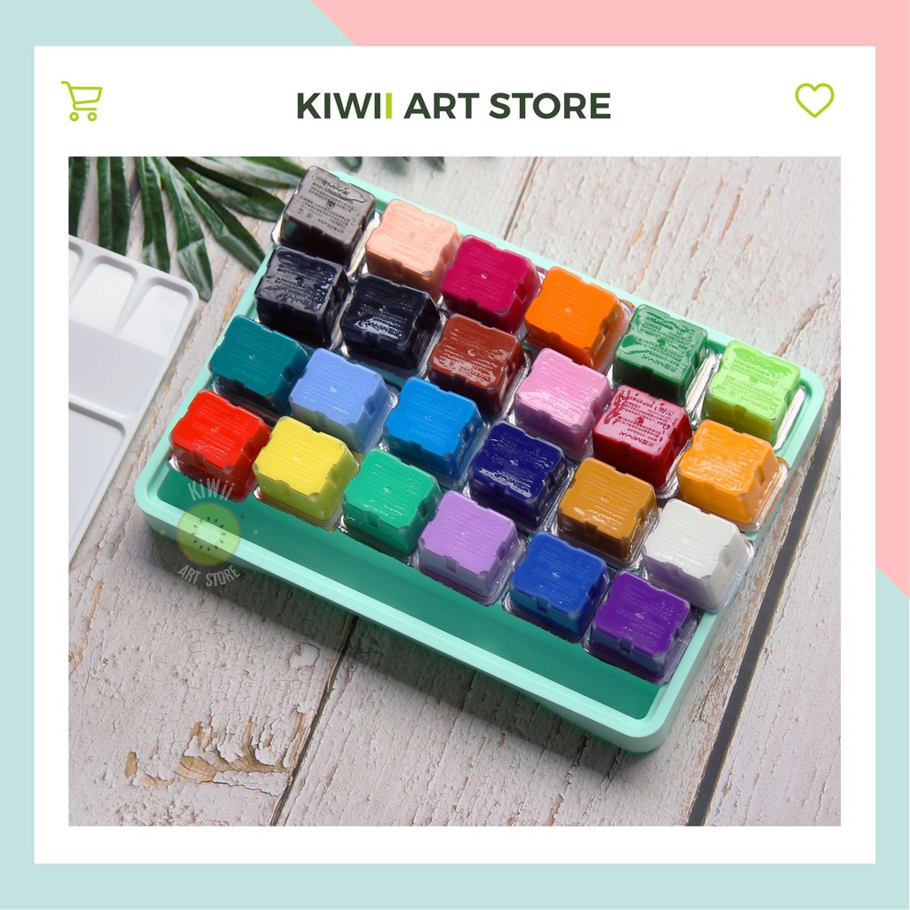 Màu Gouache HiMi dạng thạch bộ 18/24 màu