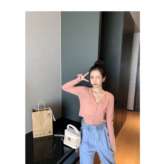 Áo khoác cardigan dáng ngắn