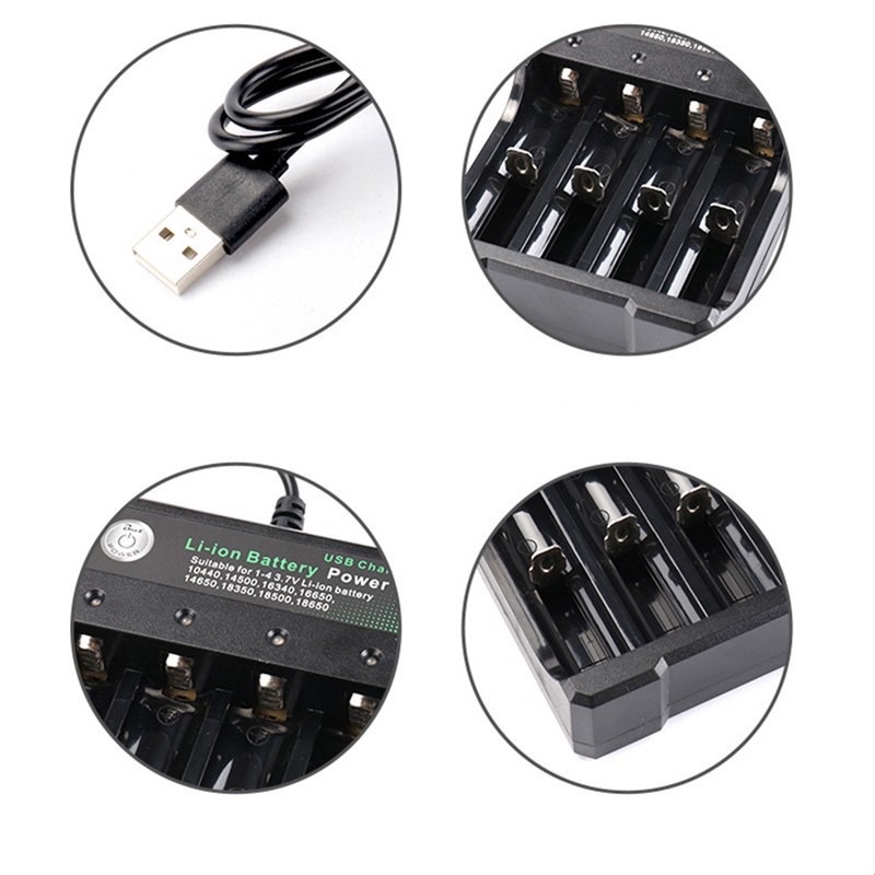 Bộ sạc 4 pin li-on 18650-14500--16380-26650
