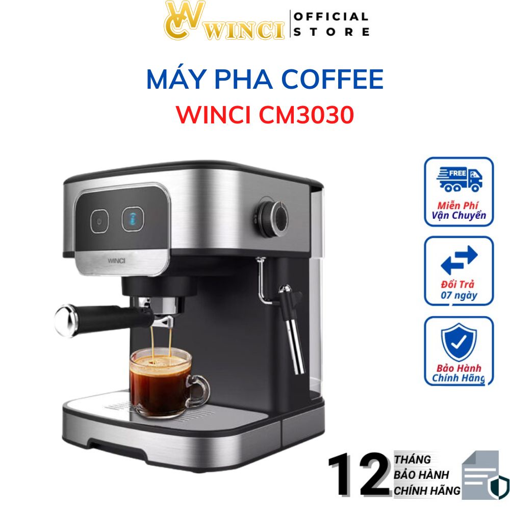 Máy pha CAFE ESPRESSO tự động WINCI EM610 công nghệ Ý thông minh có ống hơi đánh sữa