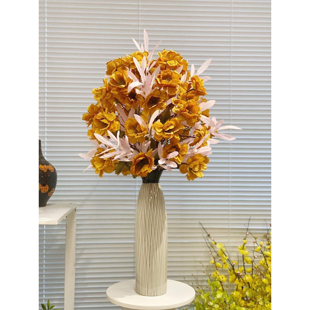 Lọ gốm sứ Bát Tràng cao 45 cm cắm đào đông, tuyết mai - Bình hoa decor trang trí nhà đẹp
