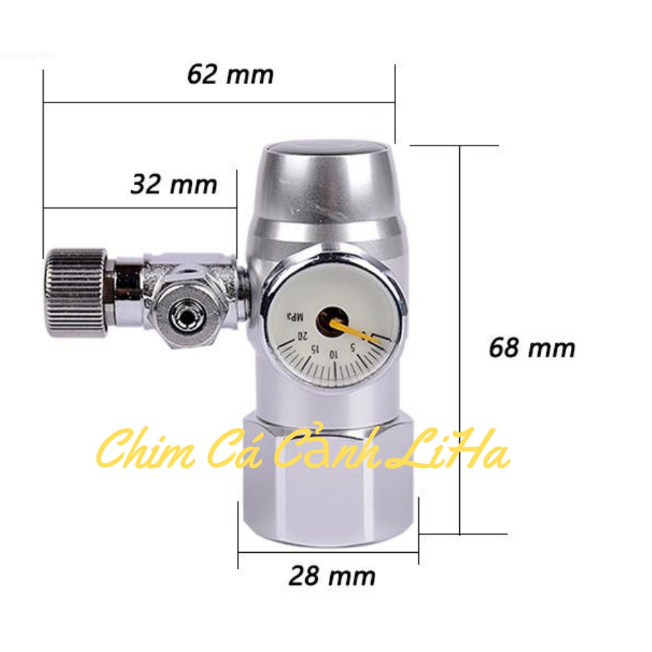 Van Cơ Co2 Mufan 1 Đồng Hồ - Van Tinh Chỉnh Khí Co2 Cho Bể Thủy Sinh