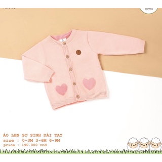 [MOON]Áo Len Sơ Sinh Dài Tay size từ (0-9M)
