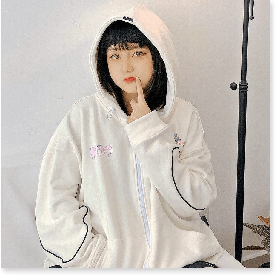 ÁO KHOÁC NỮ VÃI NỈ FORM RÔNG IN HÌNH HỌA TIẾT XIN ĐẸP THỜI TRANG MỚI KME