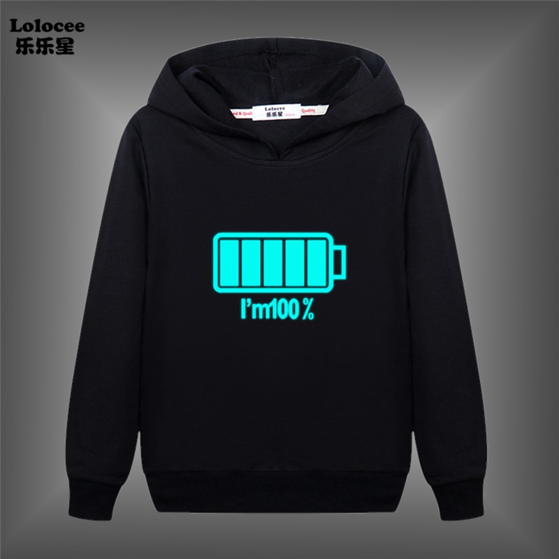 Áo Hoodies Có Nón Dài Tay In Hình Pin Cho Bé