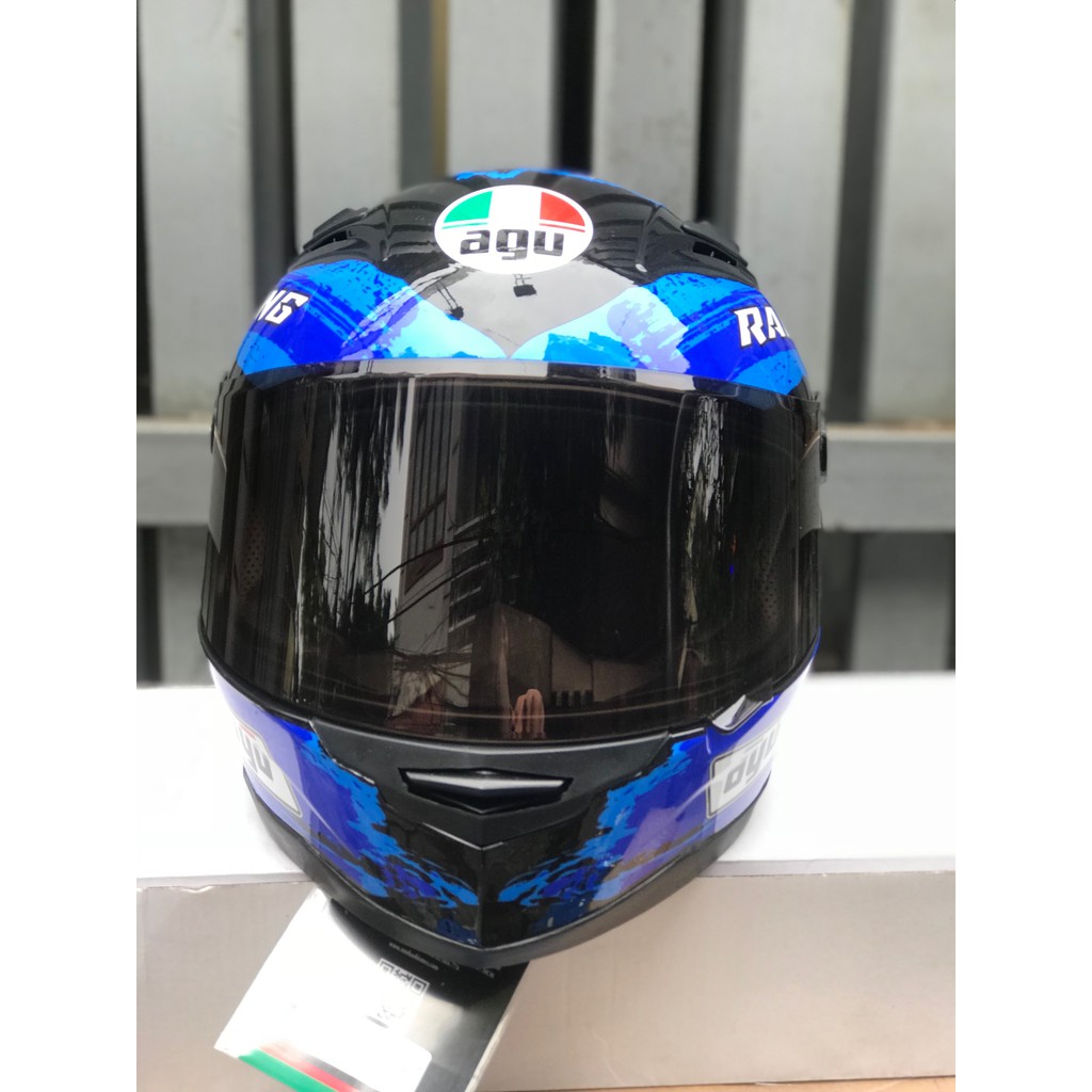 NÓN CẢ ĐẦU AGU RACING ENERGY XANH NƯỚC + Đuôi gió AGV và sừng rồng + TÚI ĐỰNG MŨ SỐ LƯỢNG CÓ HẠN