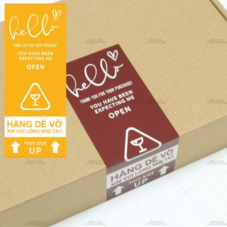 Set 5 tem dán/ sticker- mẫu hàng dễ vỡ dùng niêm phong hàng