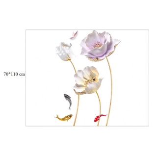 [XẢ KHO - thanh lý giá rẻ] Tranh dán tường 3D mới - sen và cá