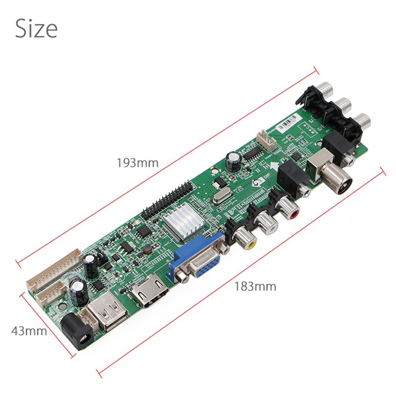 3663 New Digital Signal DVB-C DVB-T2 DVB-T Universal LCD TV Controller Driver Board UPGRADE 3463A Russian USB LUA63A82