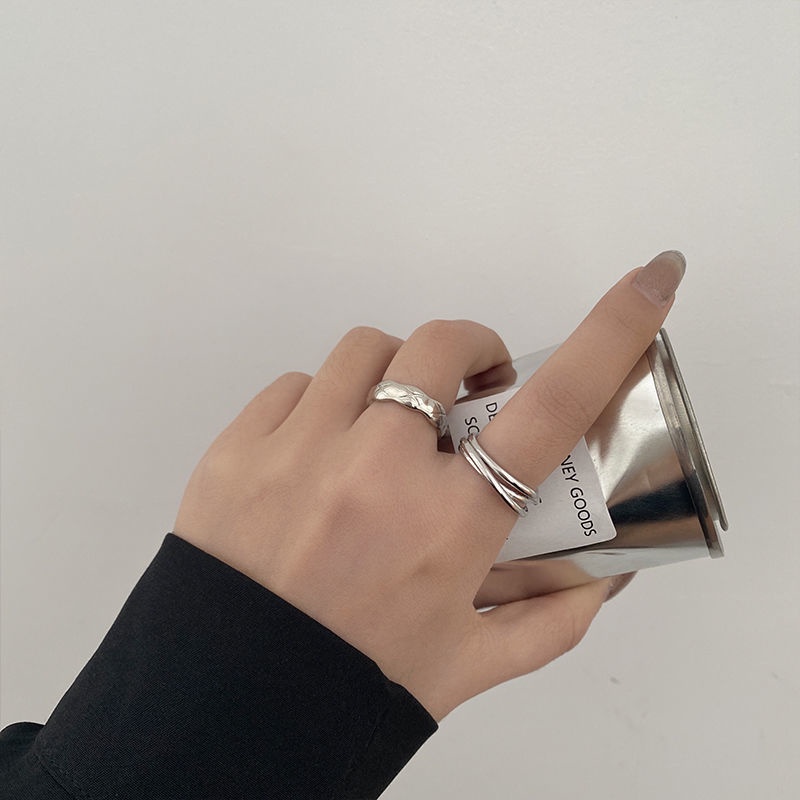 Jiashucheng Nhẫn Hở Kết Hợp Thiết Kế Đơn Giản Ngọt Ngào Cá Tính Phong Cách Niche Cho Nữ
