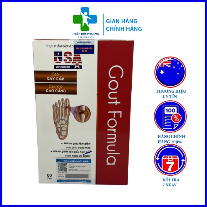 Viên Uống Gout Formula Làm Giảm Acid Uric Và Viêm Sưng Do Gout