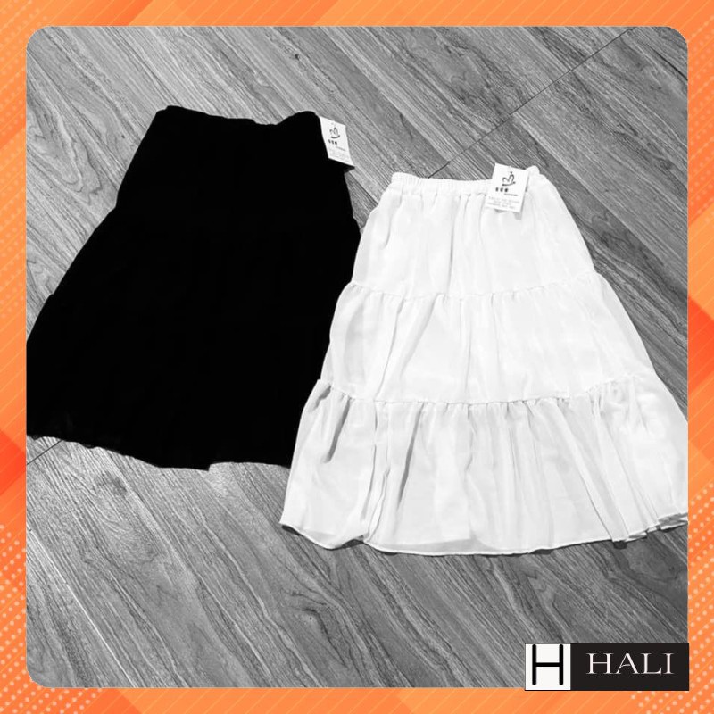 Chân Váy Vintage Nữ Váy Voan Nữ Dáng Dài 2 Lớp siêu Xinh với 2 màu đen trắng | BigBuy360 - bigbuy360.vn