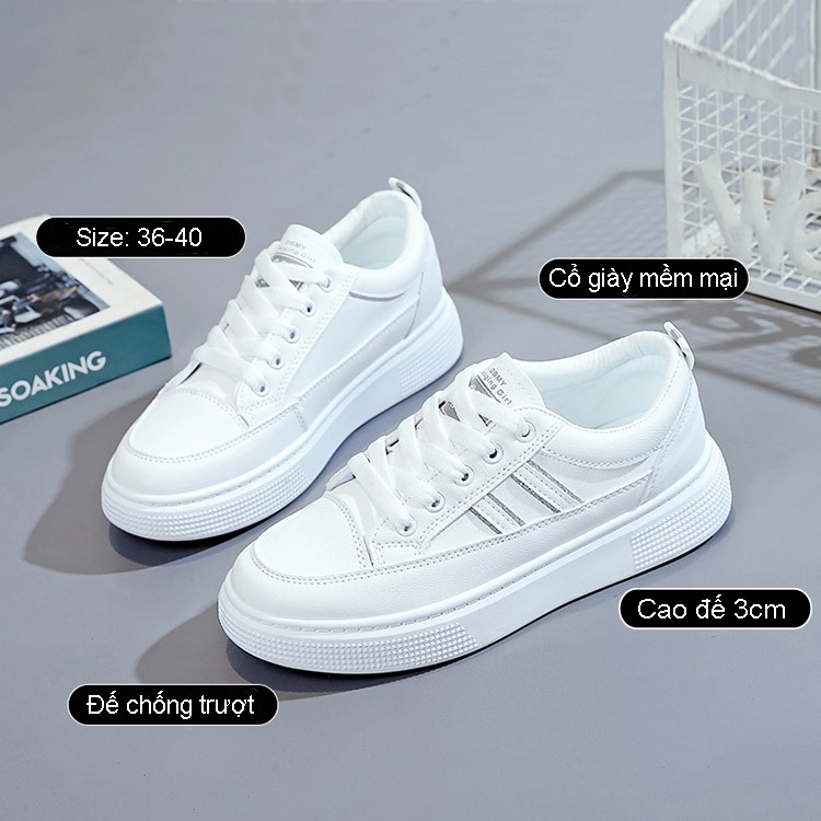 Giày Thể Thao Nữ Đế Bằng Phong Cách Thời Trang Hàn Quốc Đi Học Đi Chơi - GLF02
