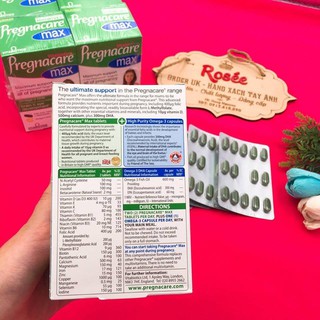 Vitamin Bầu và sau sinh Pregnacare Max