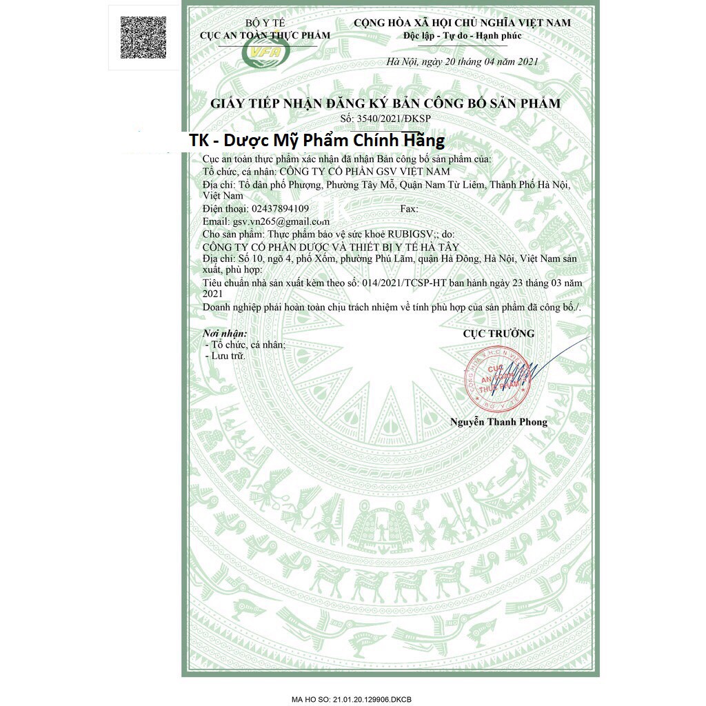 [QUÀ TẶNG] Viên Uống Rubi Gsv Đẹp Da, Nám Da, Sạm Da Bổ Sung Vitamin Và Dưỡng Chất Cho Da - Hộp 60 Viên | BigBuy360 - bigbuy360.vn