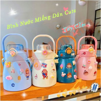 Bình nước giữ nhiệt Ulike 1000ml Minaho,bình giữ nhiệt lock lock inox 304,bình giữ nhiệt 12h có ống hút kèm Sticker