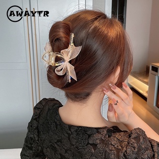 Kẹp Tóc Nơ Lưới Đính Đá Thời Trang Nữ Tính