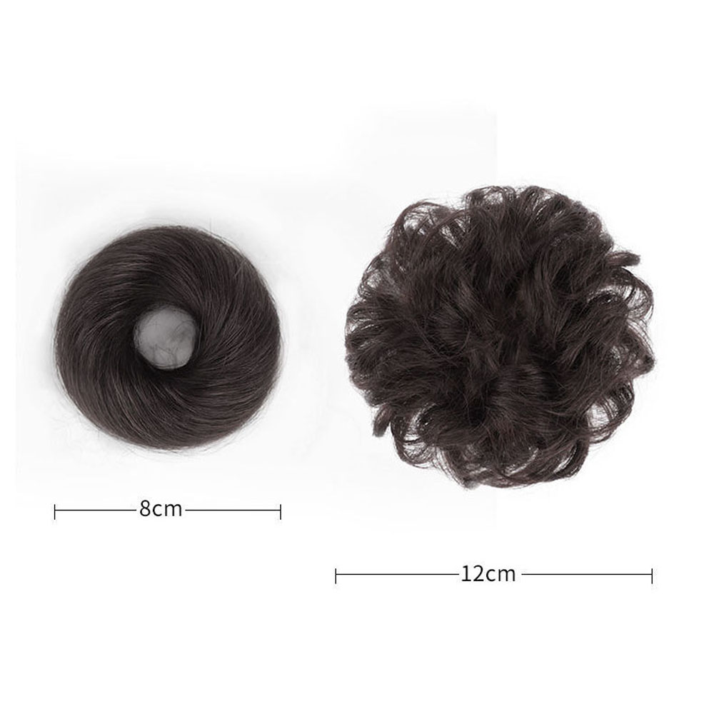 MOCHO Women Ball Hair Wig Seamless Hair Extensions Hair Tie Wig Ball Curls With Toupee Invisible Real Hair Natural Ball Shaped Hairpiece/Multicolor