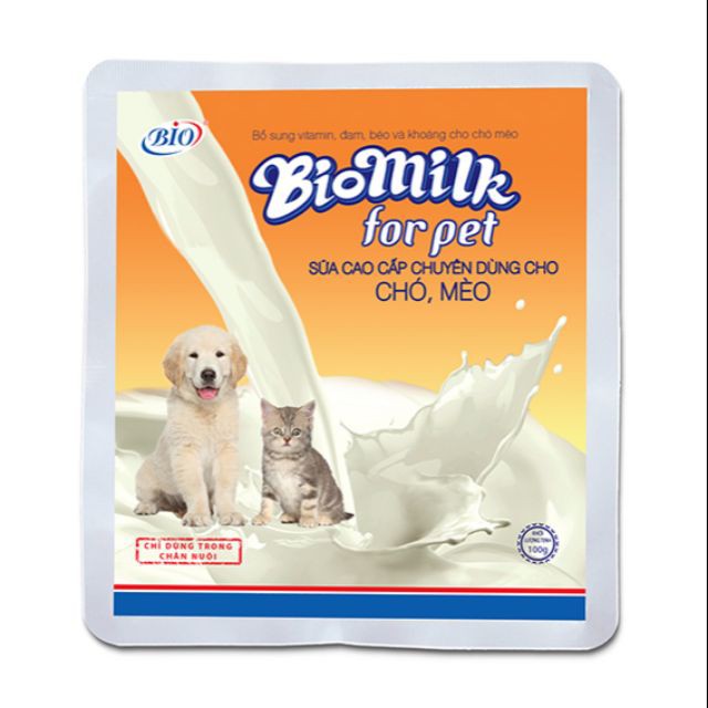 Bio Milk For Pet - Sữa cao cấp bổ sung vitamin, khoáng dành cho chó mèo - 100g