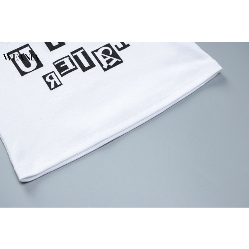 Áo Thun Tay Ngắn Hoạ Tiết Chữ In Thiết Kế Đơn Giản Hợp Thời Trang