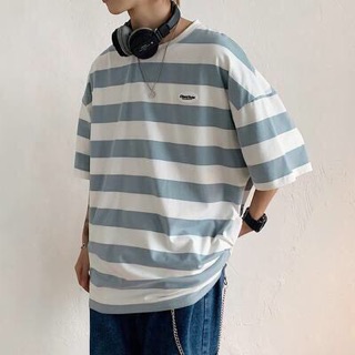 Áo thun tay lỡ form rộng sọc nhiều màu - Unisex nam nữ đều mặc được