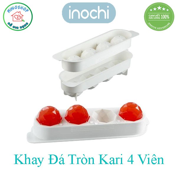 Khay Đá Tròn Kari 4 Viên Chính Hãng Inochi, Khay Làm Đá Dạng Tròn Cao Cấp An Toàn Cho Sức Khỏe