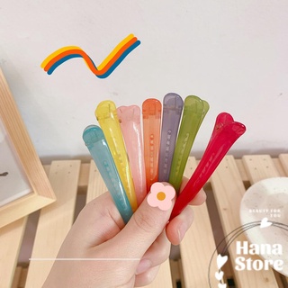 Bộ 3 kẹt  vịt màu sắc tím vàng hồng xanh, kẹp tóc mỏ vịt màu sắc cho nữ, phụ kiện xan lá, hồng, tím