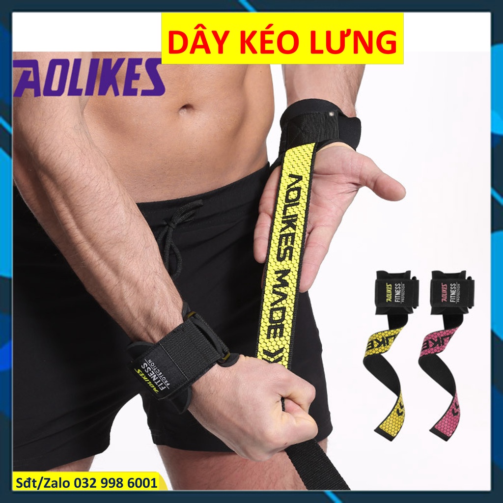 Dây kéo lưng tập gym chính hãng Aolikes Dây kéo lưng tập gym có móc 7642 7633 7637 7635 7638 7639 7643 (1 Đôi) ddcg